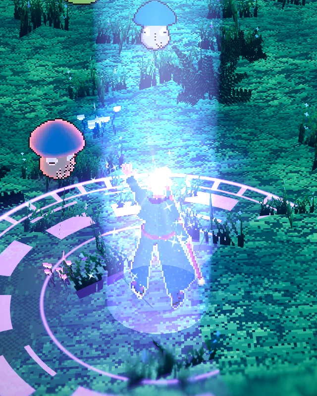 An Aetherist raising an orrery stave inside a circle of runes, a pillar of pale light around them.